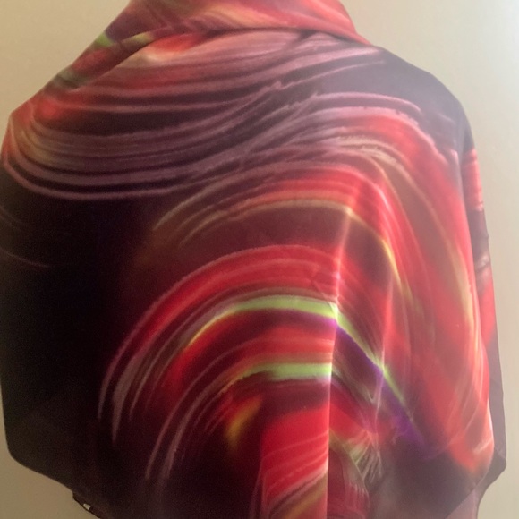 Extra large silk scarf/shawl. Glowing colours. Northern Lights - Picture 8 of 10
